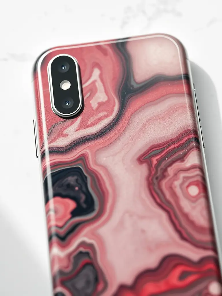 A detailed image of the Engraved Phone Case, featuring a custom engraving and sleek design, set against a modern background to highlight its style.
